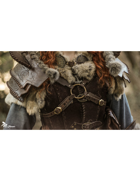 Hombrera celta em couro, modelo Bárbaro