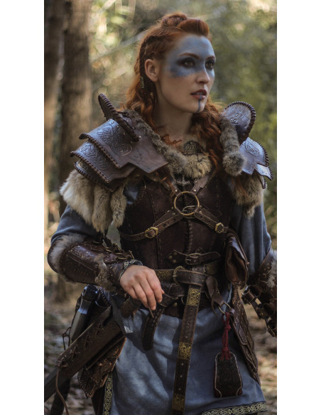 Hombrera celta em couro, modelo Bárbaro