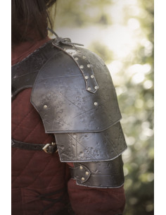 Espaldar medieval de couro modelo Mercenário