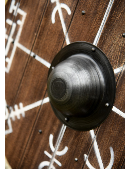 Escudo Vikingue Vegvísir com borda de...