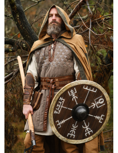 Escudo Vikingue Vegvísir com borda de...