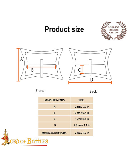 Fivela de cinto medieval de bronze...