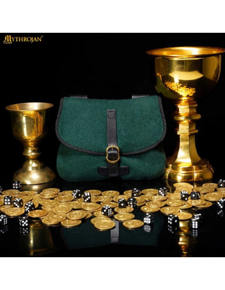 Bolsa medieval para LARP em verde