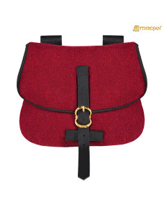 Bolsa medieval para LARP em vermelho vinho tinto