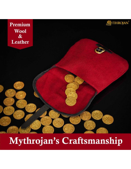 Bolsa medieval para LARP em vermelho...