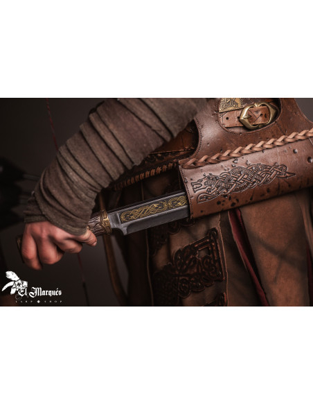 Capa de couro Baldur para facas Seax