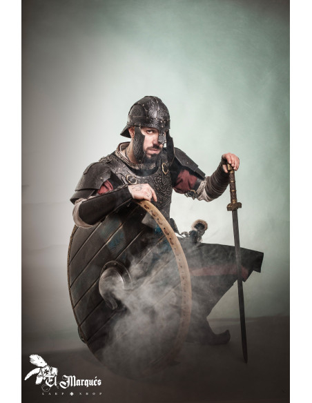 Casco Spangenhelm Baldur em couro,...