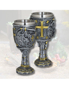 Copa de resina Guerreiro Templário (18 cm.)