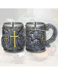 Caneca de resina Guerreiro Templário (12,5 cm.)
