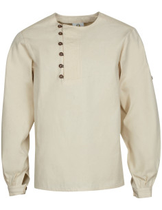 Camisa medieval de algodão modelo Tymond, cor natural