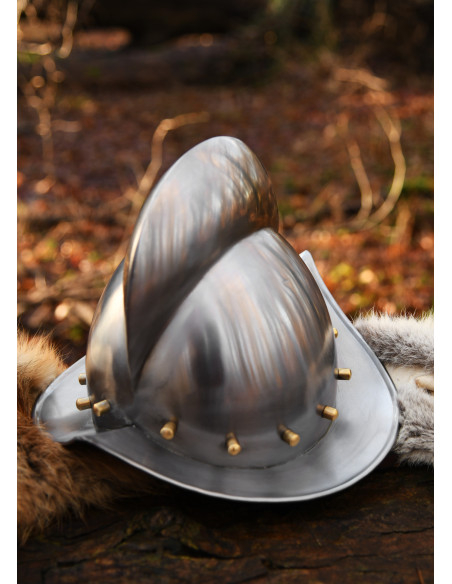 Capacete Morion alemão medieval,...