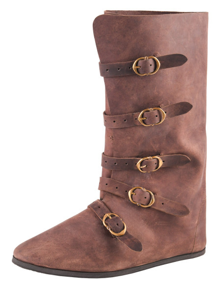 Botas medievais altas com fecho de...