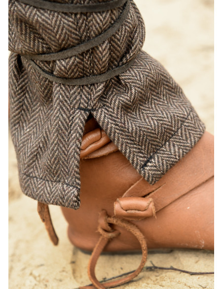 Calças vikings padrão de espinha,...