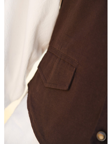 Colete medieval marrom modelo Lasse