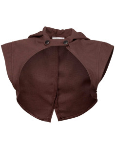 Capa de ombro medieval com capuz Galatea - Marrom