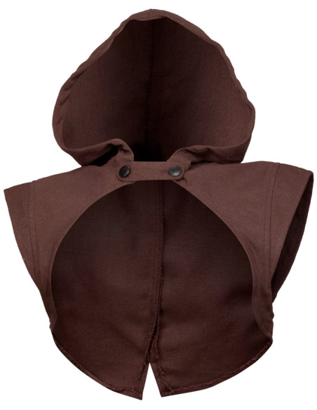 Capa de ombro medieval com capuz...