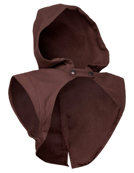 Capa de ombro medieval com capuz...