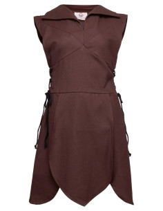 Túnica medieval de algodão modelo Galatea, cor marrom