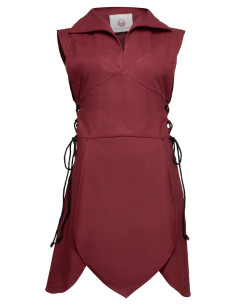 Túnica medieval de algodão modelo Galatea, cor bordô