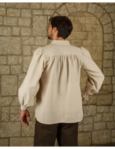Camisa medieval de algodão modelo Ansgar, branco natural 2
