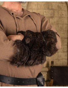 Brazaletes vikings de pele de coelho modelo Alasca