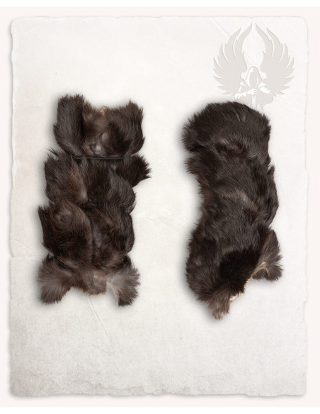 Brazaletes vikings de pele de coelho...