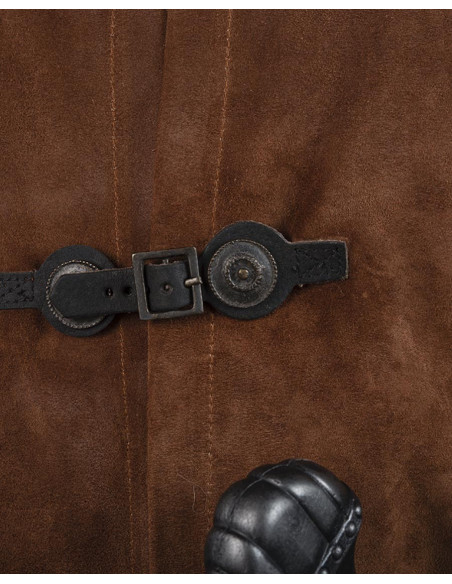 Tabardo medieval em pele de camurça...