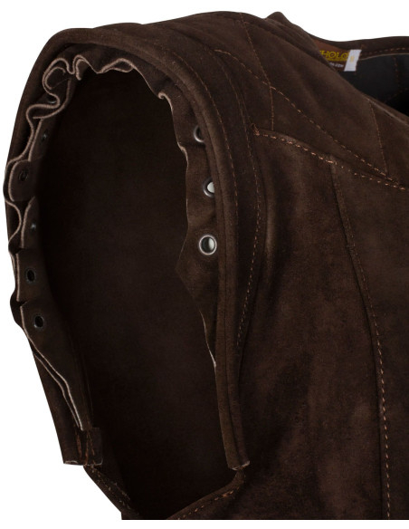 Colete medieval longo em camurça...