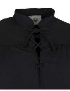 Camisa medieval de algodão modelo Roland, cor preta 2