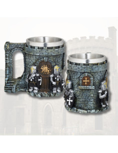 Caneca medieval em resina Castelo Cavaleiros Templários