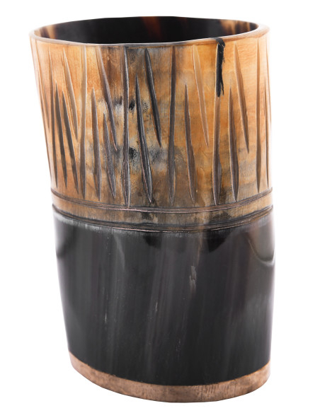 Copo medieval em chifre e madeira (11...