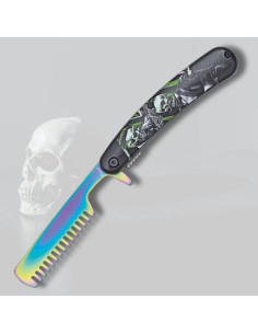 Navaja Albainox Barbera pente design Skull (22,2 cm.)