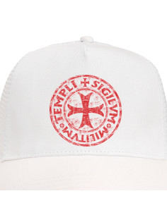 Boné branco trucker Cavaleiros Templários 2