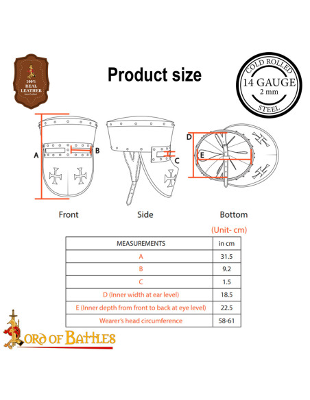 Capacete cavaleiro templário Século...