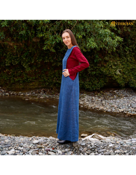 Sobretudo medieval em linho sem...