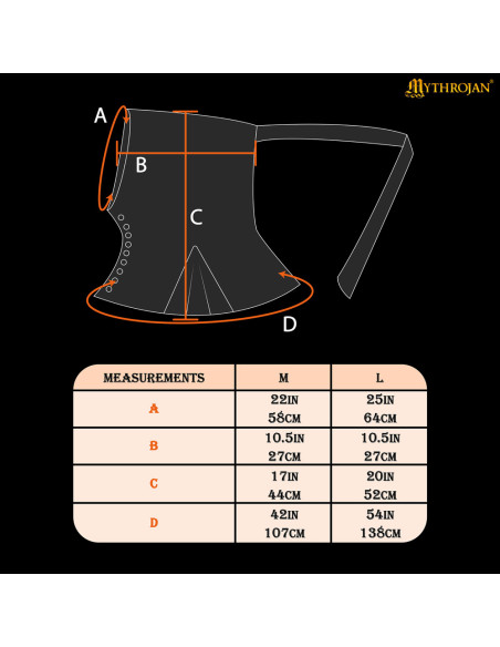 Gugel medieval em lã com botões...