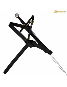 Tahalí em couro para espadas modelo Geralt, preto