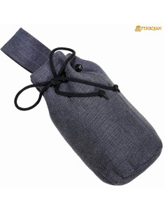 Bolsa de mendigo medieval com cordão, cor cinza