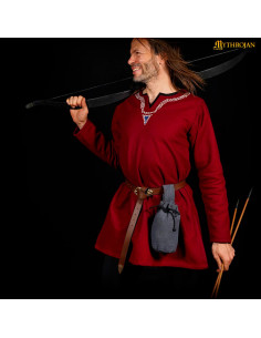 Bolsa de mendigo medieval com cordão, cor cinza 2