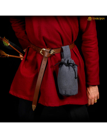 Bolsa de mendigo medieval com cordão,...