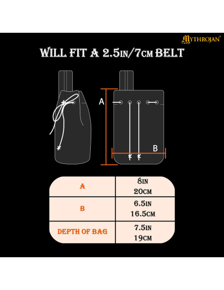 Bolsa de mendigo medieval com cordão,...