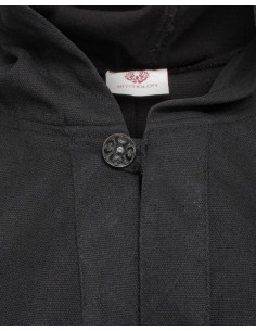 Capuz medieval com ombreiras, preto 2