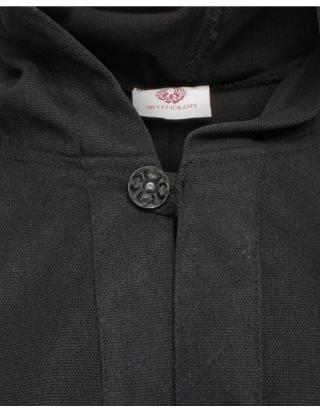 Capuz medieval com ombreiras, preto