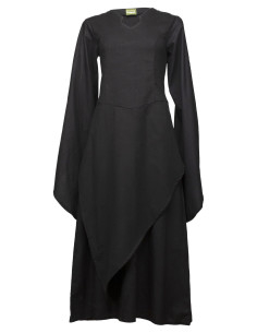 Vestido medieval algodão modelo Galatea, cor preto