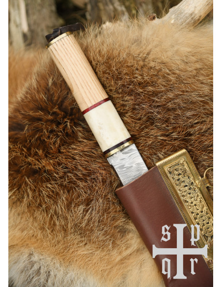 Faca Sax Vikinga em aço Damasco