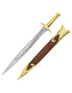 Adaga Frodo do Senhor dos Anéis dourada, lâmina de Bambu