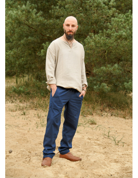 Calça medieval Hagen em azul