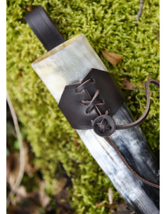 Tahalí porta chifres grandes, marrom 2