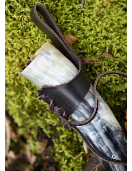 Tahalí porta chifres grandes, marrom