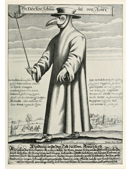 Conjunto Doutor Peste: máscara e chapéu